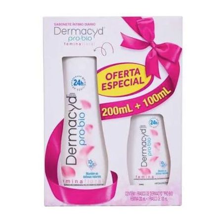 SABONETE ÍNTIMO LÍQUIDO DERMACYD PRO-BIO FEMINA FLORAL KIT 300ML