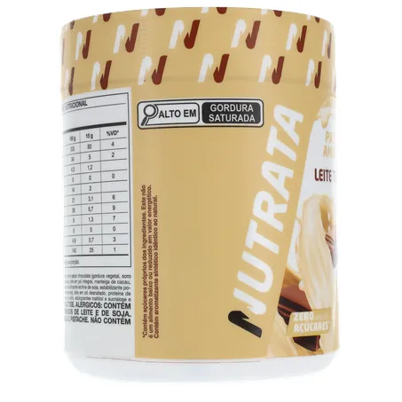 PASTA DE AMENDOIM NUTRATA LEITE TRUFADO COM WHEY PROTEIN ZERO AÇÚCAR POTE 600G 360-29