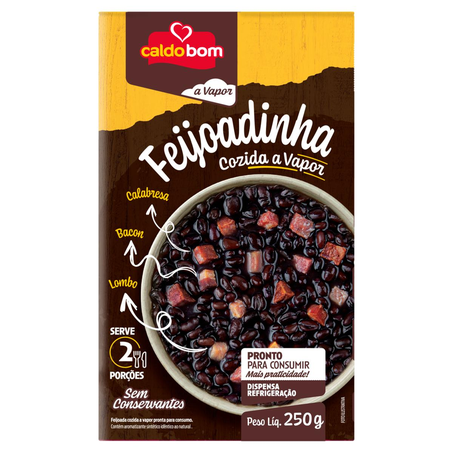 Feijoadinha Caldo Bom 250g - Bacon/ Calabresa/ Lombo - Cozida no Vapor