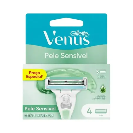 Carga venus sensivel gillette com 4