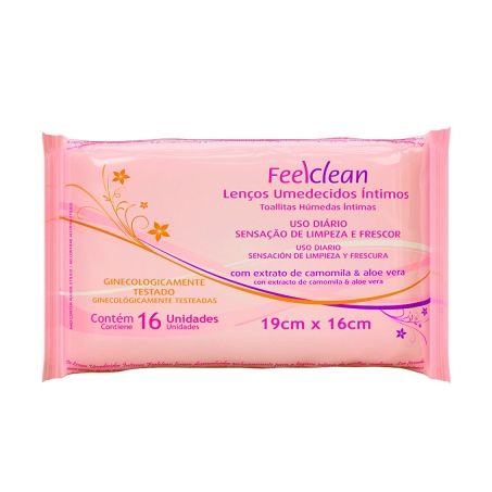 LENÇO UMEDECIDO FEELCLEAN ÍNTIMO C/16