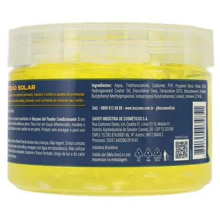 Gel Fixador Condicionante Bozzano Forte Fixação Fator 3 Proteção Solar Pote 300gr 360-18