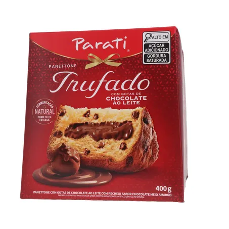 Panettone Parati Trufado com Gotas de Chocolate Ao Leite Caixa 400gr 360-1