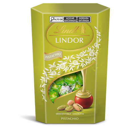 Chocolate Italiano ao Leite Recheio Cremoso de Pistache Lindt Lindor Caixa 200g