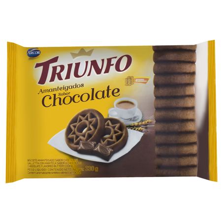 BISCOITO AMANTEIGADO CHOCOLATE ARCOR TRIUNFO