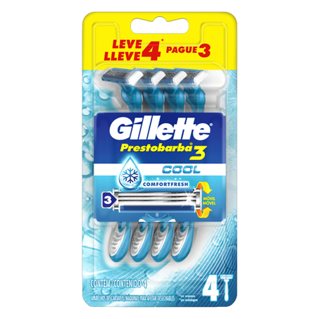 Aparelho Barba Gillette Prestob3 L4/P3 Fresh