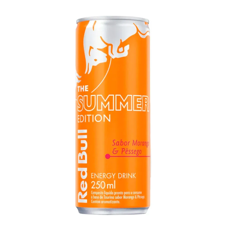 Energético Red Bull Morango e Pêssego Lata 250ml