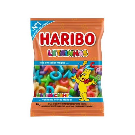 BALA DE GELATINA HARIBO LETRINHAS 90G