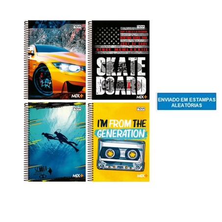 CADERNO NOVA MIX MASCULINO CD 10M 200F UN