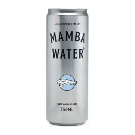 Água Mineral Natural Mamba Water com Gás Lata 350ml