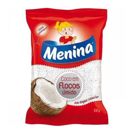 Coco Ralado Menina em Flocos Embalagem 100G