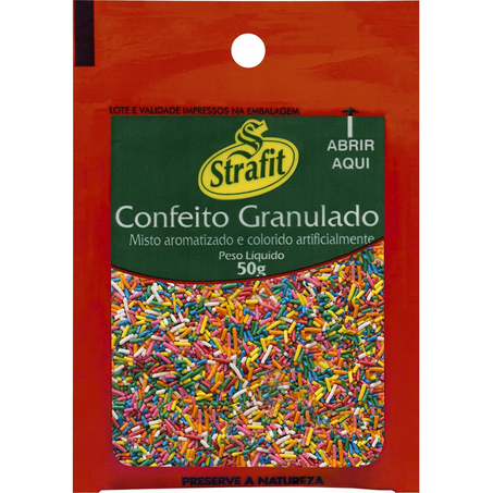 Confeito Granulado Strafit 50g - Colorido