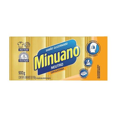 SABÃO EM BARRA MINUANO GLICERINA NEUTRO 900G