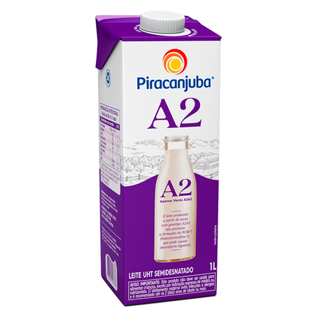Leite uht tipo a2a2 semidesnatado piracanjuba