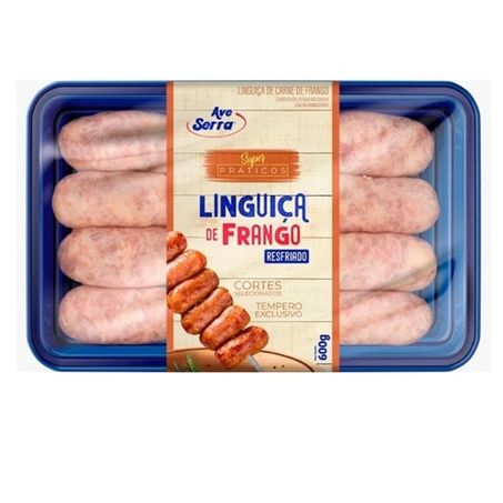 Linguiça de frango ave serra 600g resfriado tempero exclusivo