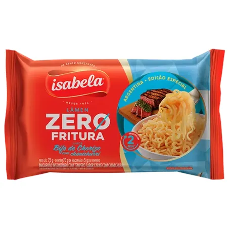 Lamen isabela zero fritura bife chorizo chimichurri 85g