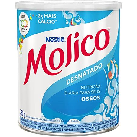 Leite em pó molico desnatado lata 280g