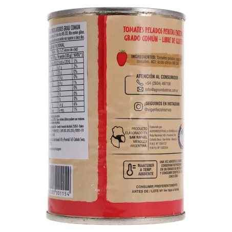 TOMATE PELADO IMPORTADO DA ARGENTINA VIGENTE LATA 230G 360-19