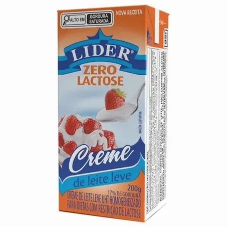 Creme de leite lider zero lactose caixa 200g
