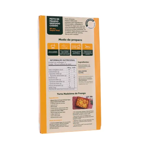 Peito de Frango Vapza Desfiado E Cozido Caixa 400G 360-17