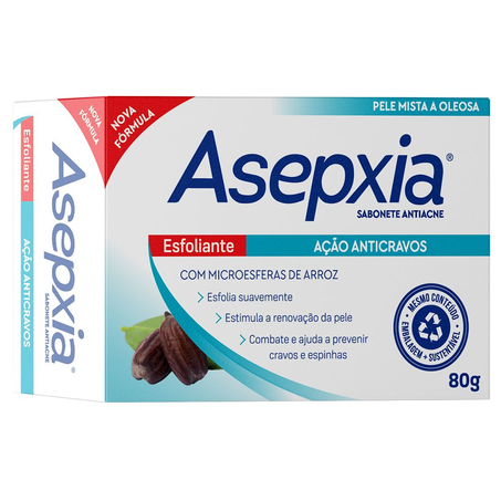 Sabonete Asepxia Esfoliante e Cremoso 80G