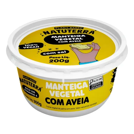 MANTEIGA VEGANA COM AVEIA E COM SAL 200G - NATUTERRA