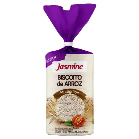 BISCOITO DE ARROZ MULTIGRÃOS SEM GLÚTEN 90G - JASMINE