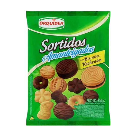 Biscoito orquídea amanteigado sortido 300g