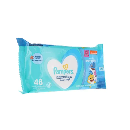 Lenços Umedecidos Pampers Sempre Limpo Baby Shark Pacote 48un 360-33