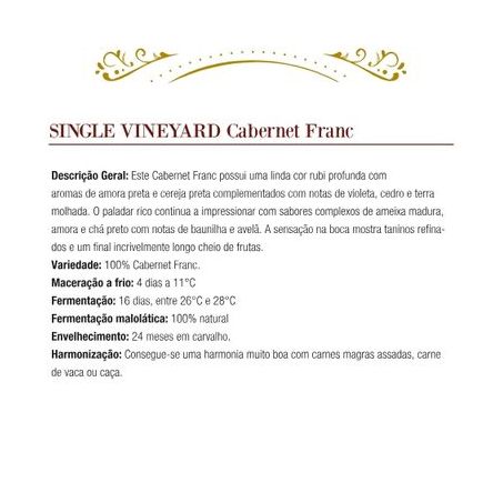 Vinho Argentino El Viajero Gran Reserva Cabernet Franc 750ml 360-1