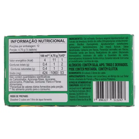 CALDO DE LEGUMES EM CUBO APTI 57G 360-19