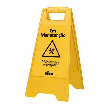 PLACA DE SINALIZAÇÃO PLÁSTICA "EM MANUTENÇÃO" NOBRE