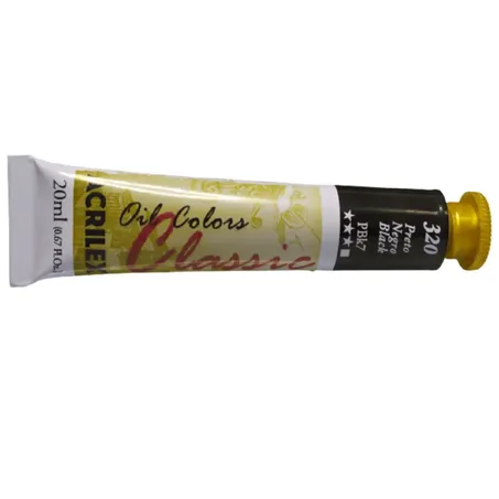 TINTA OLEO ACRILEX 20ML PRETO