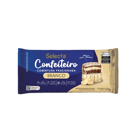 CHOCOLATE BRANCO SELECTA COBERTURA FRACIONADA 1,01KG