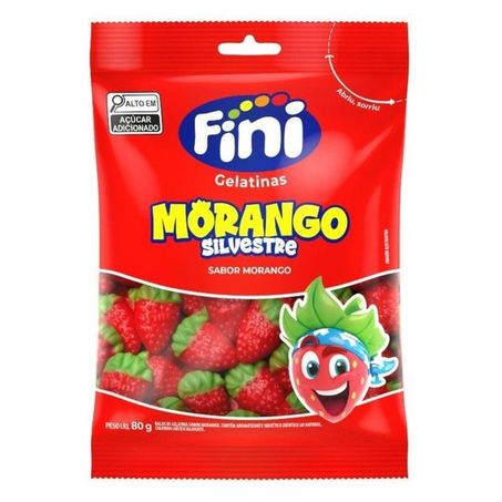 BALA DE GELATINA MORANGO SILVESTRE FINI 80 G      