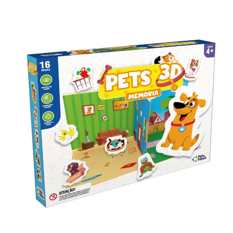 JOGO PAIS & FILHOS 18P MEORIA 3D PETS REF.792405
