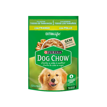 Alimento purina dog chow frango ao molho filhote 100g