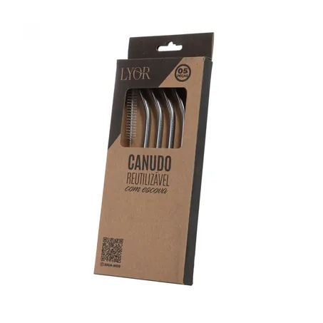 Conj canudos lyor inox 21,5cm r220464
