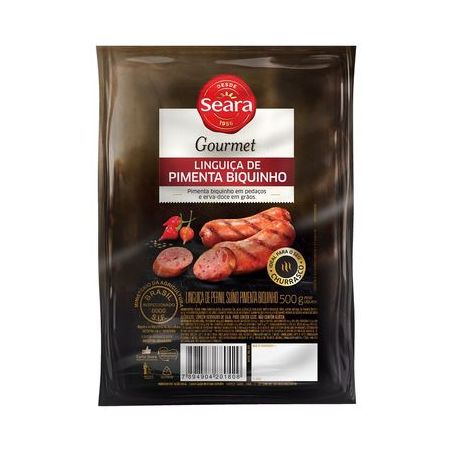 LINGUICA SEARA GOURMET C/PIMENTA BIQUINHO 500G