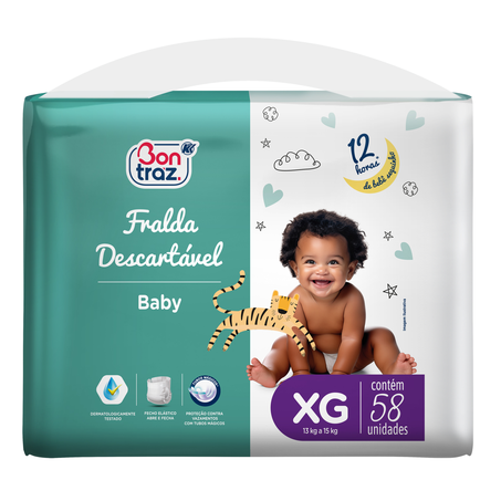 Fralda Descartável Bontraz XG com 58 Unidades