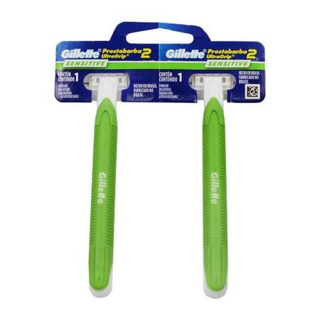 Aparelho de barbear gillette prestobarba ultragrip sensitive c/2