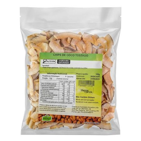 CHIPS DE COCO QUEIMADO SEM AÇÚCAR 100G