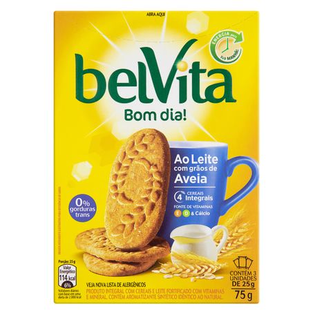 Biscoito integral leite com grãos de aveia belvita