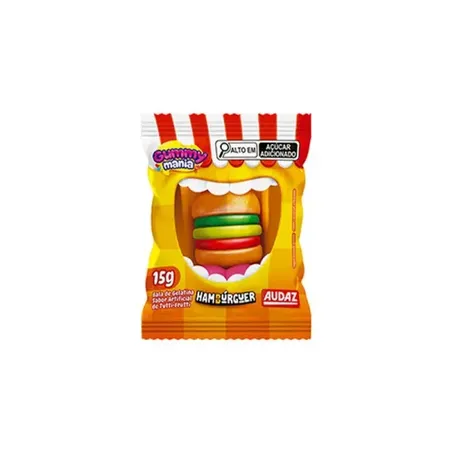 Goma Mascar Gummy Mania 14g Hamburguer