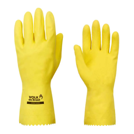 LUVA DE LÁTEX MULTIUSO SLIM GRANDE AMARELA 1 PAR VOLK CA:38.310 / 45.628