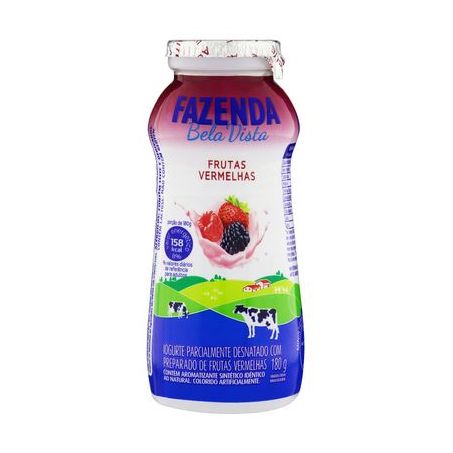 Iogurte Fazenda Bela Vista Frutas Vermelhas Garrafa 180G