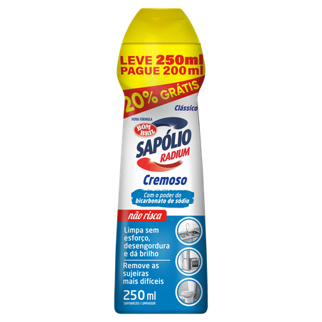 SAPÓLIO RADIUM CLASSICO CREMOSO 250ML 20%GRATIS