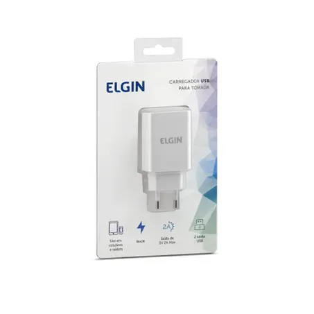 Carregador elgin veicular usb 2a 10w