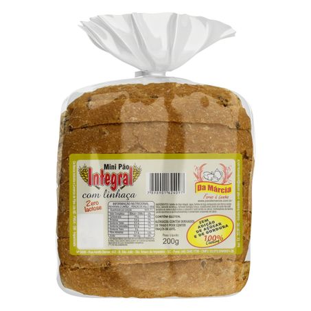 MINI PÃO CASEIRO INTEGRAL LINHAÇA DA MÁRCIA