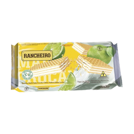 Wafer Rancheiro Vegano Limão Pacote 78g 
 